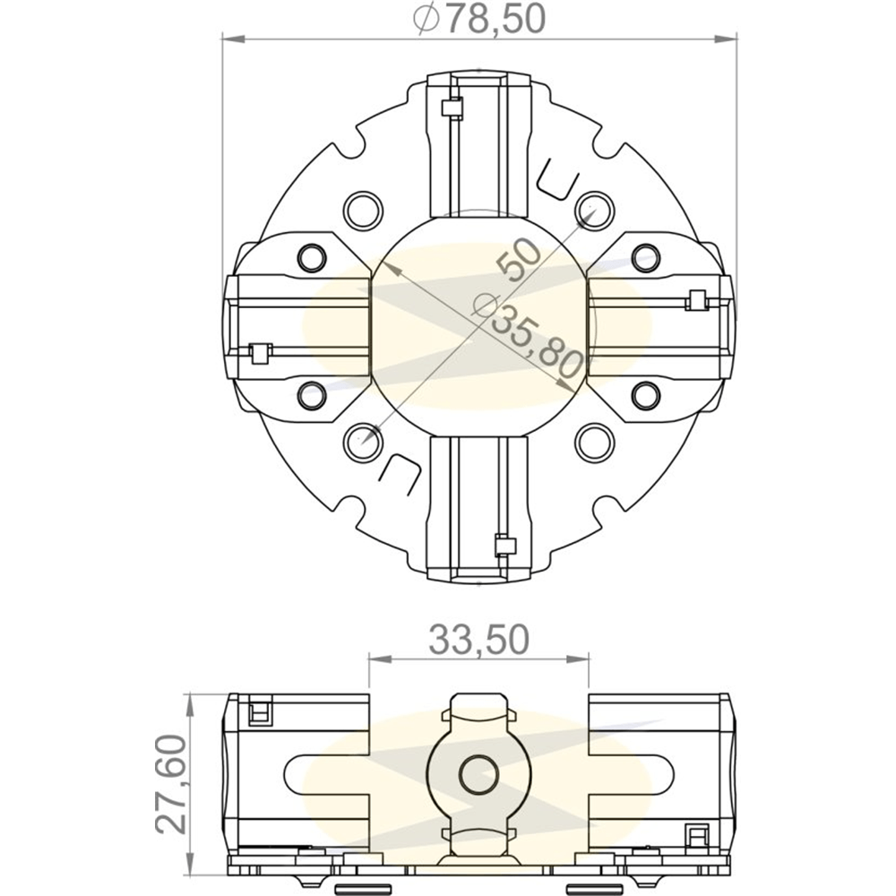 PORTA ESCOVA DO MOTOR DE PARTIDA 12V UNIFAP - UF-1.236/4